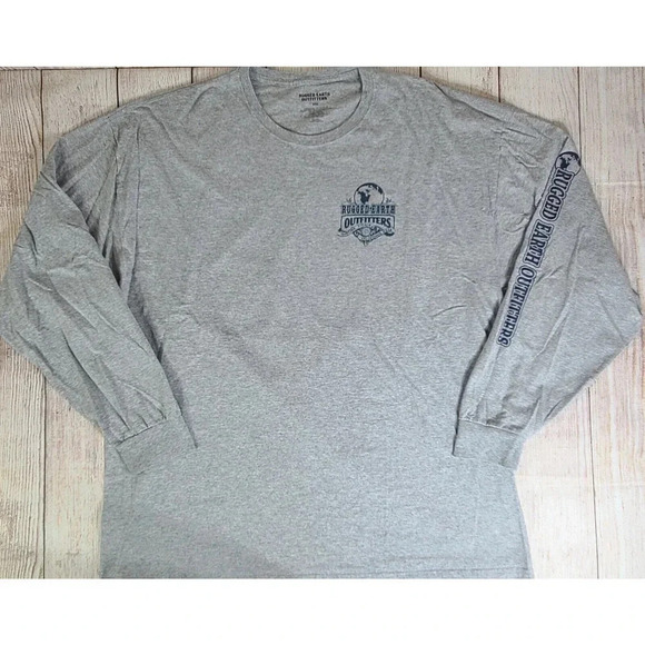Rugged Earth Outfitters Grand Slam T-shirt Men's XXL Gray Long Sleeve Fishing - Picture 1 of 5